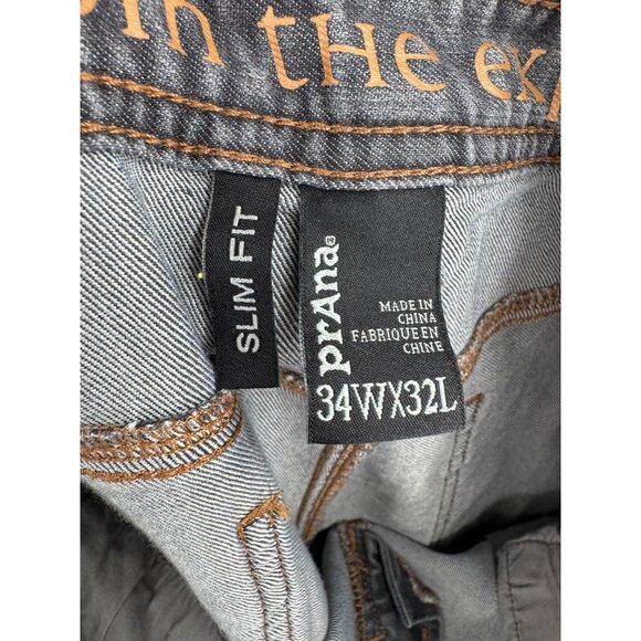 prAna Bridger Slim Fit Jeans Men's Size 34x32 Gray - Picture 8 of 13